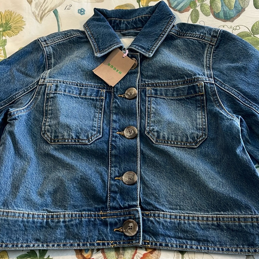 NWT Cropped Boden Denim Jacket sz 4